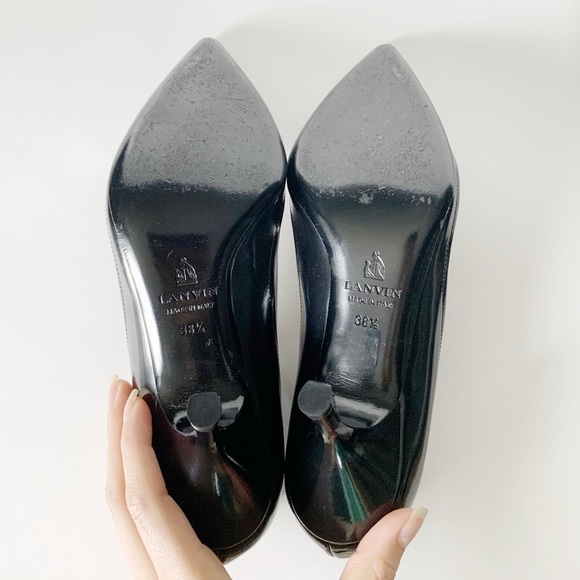 Black and silver Lanvin high heels. Designer shoes size 38.5 - Picture 5 of 11